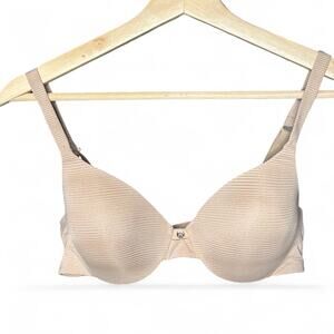 Hanes Ultimate Soft T-Shirt Bra Sparkle Ribbed Tan 36B